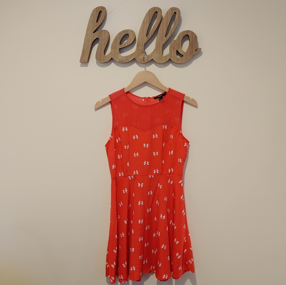 Red/White F21 Sweetheart Illusion Dress (S)